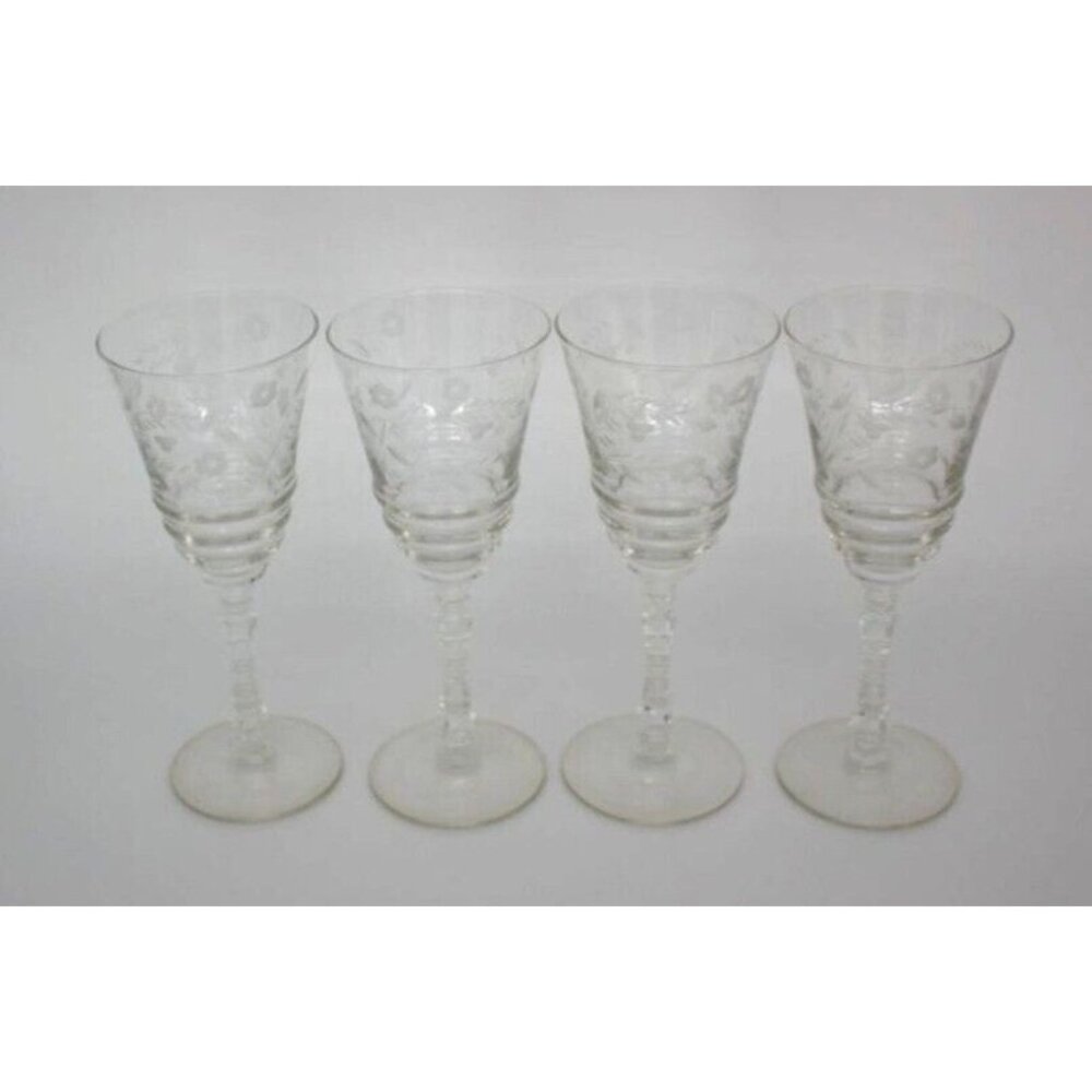 LIBBEY ROCK SHARPE Set of 4 Water Goblets Halifax Stemware